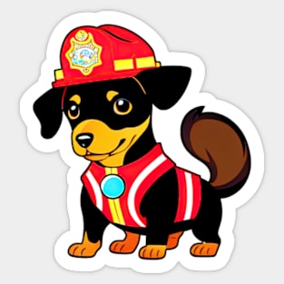 Puppy as firefighter Sticker